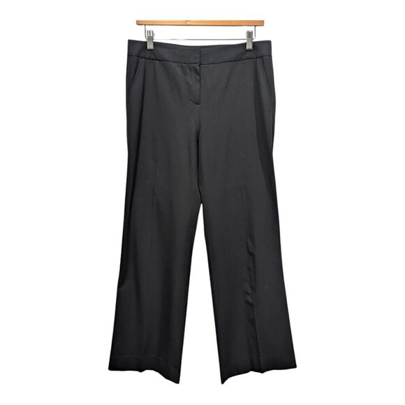 Lafayette 148 Back High Waist Wide Leg Wool Crepe Office Dress Trouser Pants, 4 - Picture 4 of 11